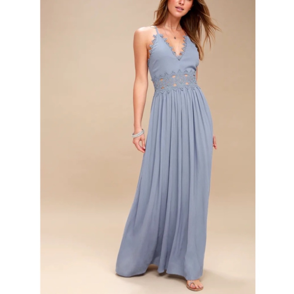 Lulus This is Love Dress in Slate blue